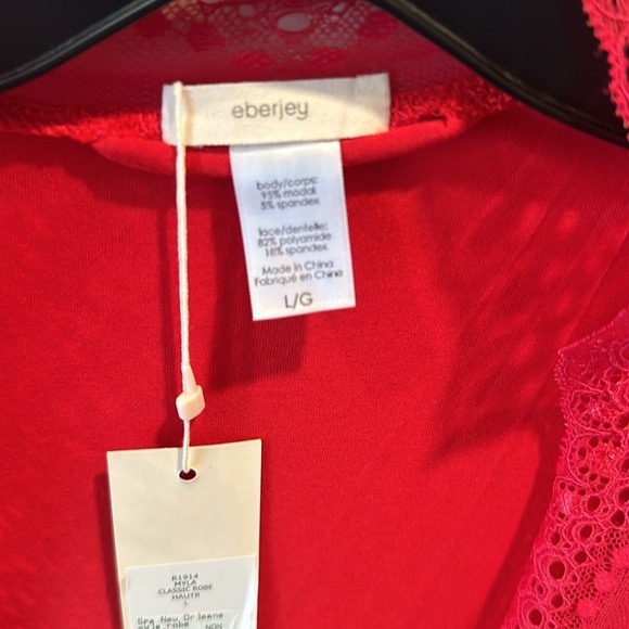 Eberjey L Red Robe (matching Nighty available) NWT - Picture 2 of 3